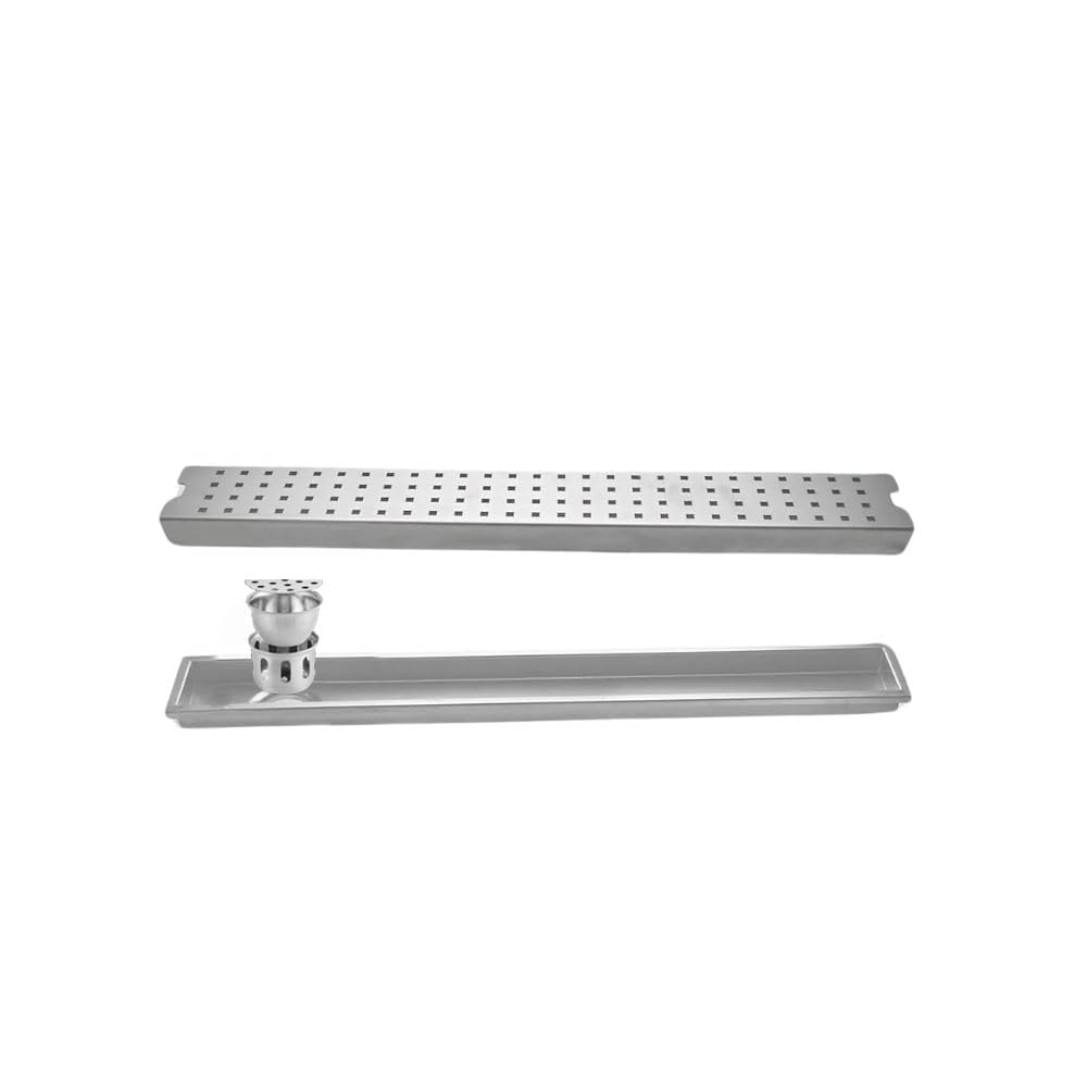 LMC Stainless Steel 304 Shower Drain Channel – Square Design Linear Bathroom Floor Drain