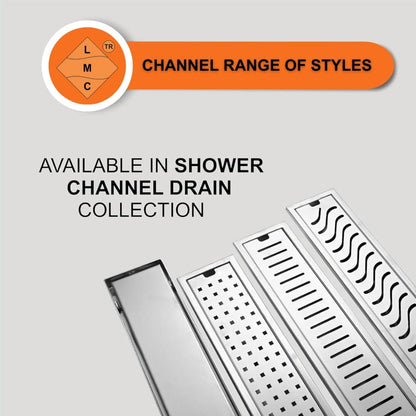 LMC Stainless Steel 304 Shower Drain Channel – Square Design Linear Bathroom Floor Drain