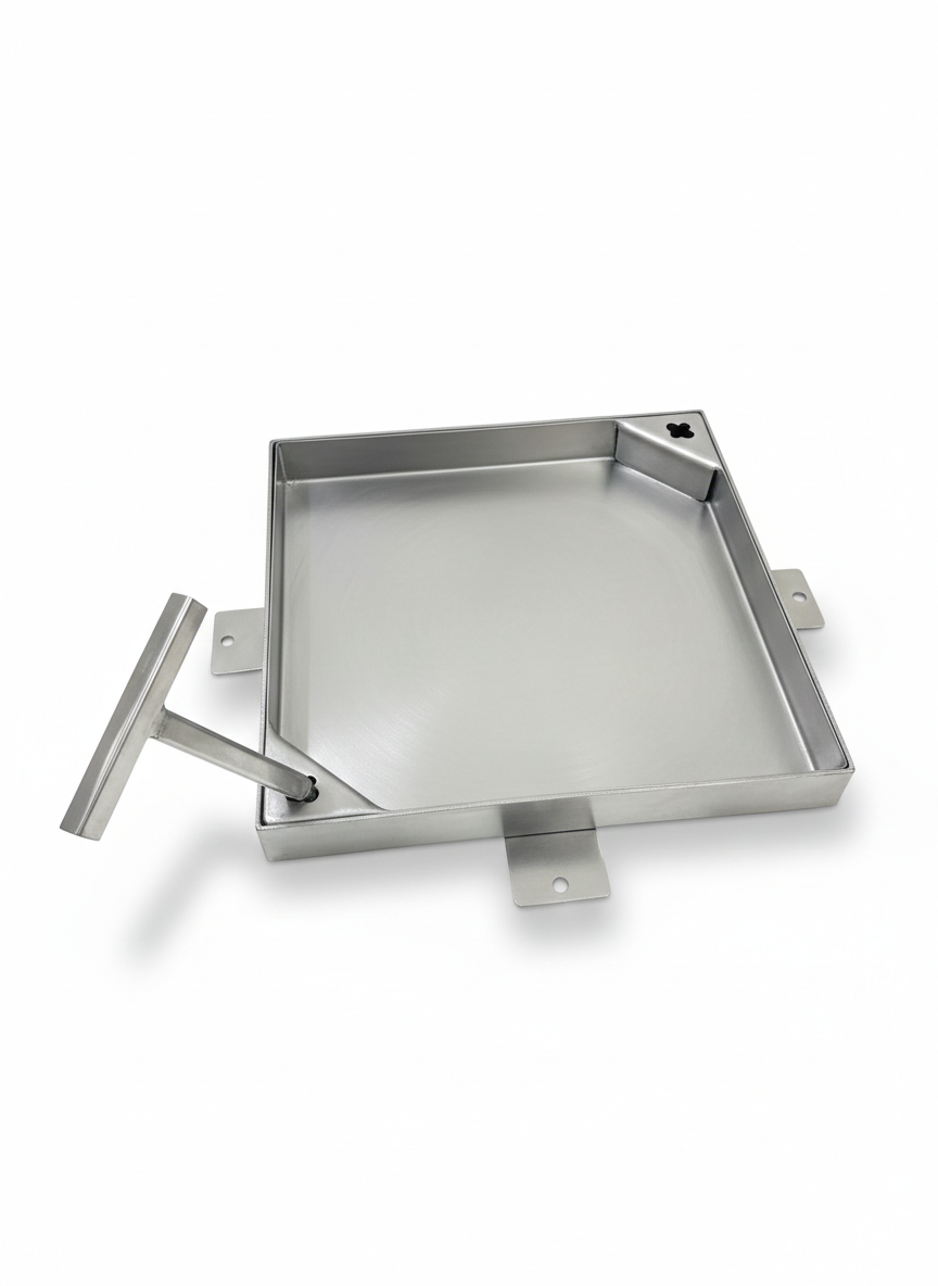 LMC Stainless Steel 304 Manhole Cover – Square Floor Access Cover with Frame | Multiple Sizes Available