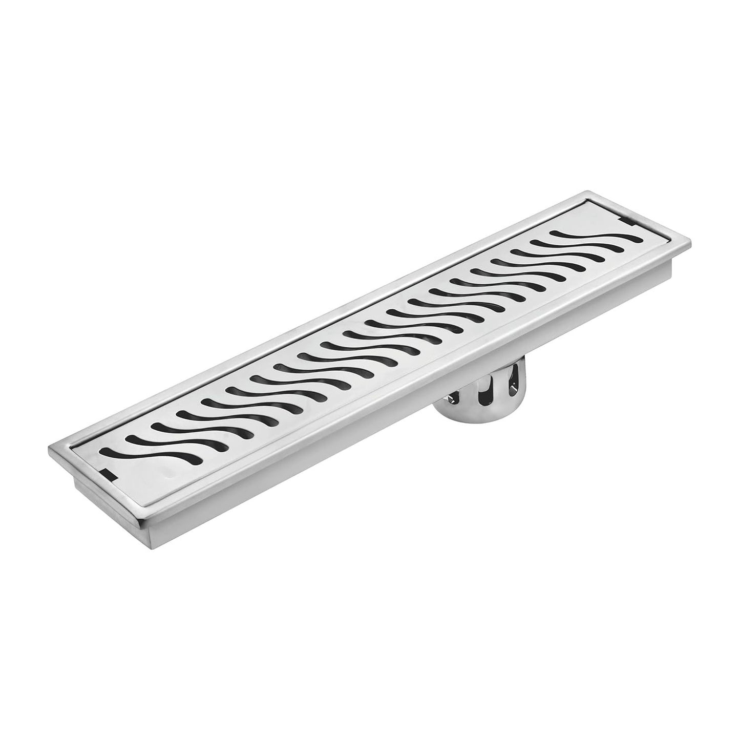 LMC Stainless Steel 304 Shower Drain Channel – Wave Design Linear Floor Drain for Bathroom
